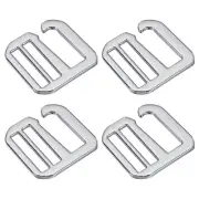 4Pcs 1.02" Metal G-Hook Buckles Adjustable Flat Tri-Glide Slide Buckles, Silver