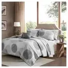 Madison Park Essentials Knowles King Size Quilt 8 Piece Bedding Set - Grey