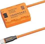 PD-FZ100 Type-C to NP-FZ100 Dummy Battery with Braided Wire DC Coupler Accessory for A7R V/A7 IV/A7S III/A7R IV/A7R III/A7 III/A7C/A7CR/A7C II/A6600/A6700/FX3/FX30/ZV-E1/A1/A9/A9II Camera