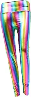 [AOKWAWALIY] Leggings Women Rainbow Pants Women High Waisted Pants High Waisted Pants Compression Tights for Women Ladies Rainbow Pants High Waist Pants Colorful 5% Spandex