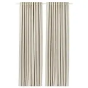 VILBORG room darkening curtains, 1 pair, beige/with heading tape, 145x250 cm