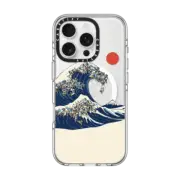 iPhone 16 Pro Clear Case MagSafe Compatible The Great Wave of Pugs