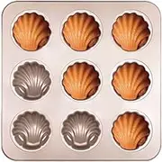 Madeleine Cake Baking Tray Madeleine Mold Cake Pan Shell Shaped Bread Tin Non-Stick Carbon Steel French Shell Butter Mold 9 Cavity for Oven Baking Chocolate Bread Muffin Brownie Cookie Candy