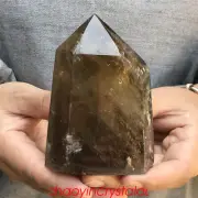 0.74LB Natural Smokey Citrine Quartz Obelisk Quartz Crystal Point Wand XA2983