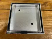 Shower Drain Tile Insert w Removable Cover Grate, 10cm Outlet Square 11.5x11.5cm