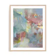 Artey | Quasar II Rose - Framed Print - Natural Frame - 60 x 75cm