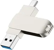 T Tersely [2 in 1] 64GB USB C Dual Flash Drive,Up to 150MB/s USB3.0 Type-C Memory Stick for USB-C Android Phones, iPhone 15 16 ProMax, MacBook, iPad 2024/2022/2020,Computers,etc.