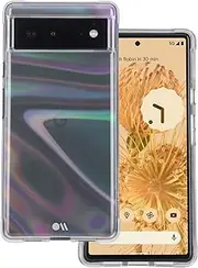 [Case-Mate] Soap Bubble Google Pixel 6 Case [10ft Drop Protection] [Wireless Charging Compatible] Luxury Cover for Google Pixel 6 - Iridescent Swirl Effect, Anti-Scratch, Shockproof, Slim - Iridescent
