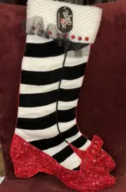 Wizard Of Oz Stocking New With Tag Ruby Slippers Dorothy Sparkle Red