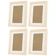 6x8 inch Wooden Picture Frames, 4 Pcs Display, Beige