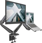 acatana Dual Monitor Stand Desk Mount 2 Arm with Laptop Notebook Holder Tray Adapter VESA Platform Computer Screen Bracket up to 32" 8kg per arm ACA-GM224U-D15 Gas Spring Adjustable