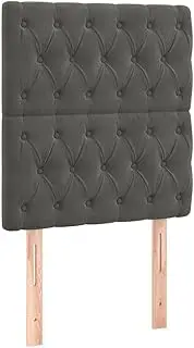 vidaXL LED Headboard - Velvet Upholstered Dark Grey Bed Header with Adjustable Height & Colorful LED Strip for Bedroom