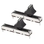 45mm Straight Slide Potentiometer B10K Ohm With Black White Knobs 2pcs