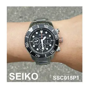 SEIKO 精工 DIVERS 光動能三眼計時潛水錶-黑   SSC015P1【Watch World-Store  】