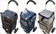 Foldable Aluminium Shopping Trolley With Bags Grocery Cart On Wheels 99cm NEW