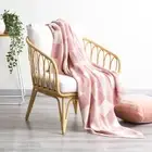 NNEDSZ Newport Checkered Cotton Knitted Blush Throw by Renee Taylor