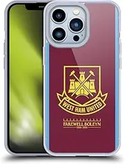 Head Case Designs Officially Licensed West Ham United FC 2015/16 Final Home Retro Crest Gel Case [Military Grade Protection] Compatible with Apple iPhone 13 Pro and Compatible with MagSafe