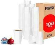 FRAMO 8 Oz Foam Cups Lightweight Insulated Foam Cups for Coffee, Cold Drinks