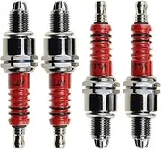 Vuzmode D8TC Spark Plug with 3 Electrode Replacement, for 4 Stroke 125cc 150cc 200cc 250cc ATV Dirt Bike Go Kart Moped Scooter Pack of 4 Engine Ignition Coil Pack(BLACK Pack of 4 A7TC)
