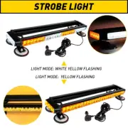 Amber/White LED Emergency Light Bar Rooftop Double Side Strobe Warning Light NEW