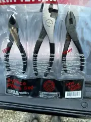 Sears Craftsman USA Nos 3pc Plier Set Rare Utility 45213 Diagonal Slip Joint