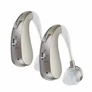 Rechargeable Hearing Aids for Seniors,Elderly Noise Cancelling Headphones Wireless Hearing Amplifiers 2 Pcs Silver