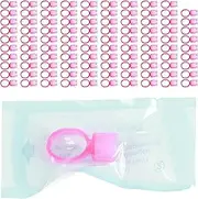Sluffs 100pcs Ink Ring Cup Disposable Microblading Pigment Cup Holder with Sponge, Ink Ring Adhesive Makeup Glue Rings Palette Plastic Nail Art Eyelash Extension Rings