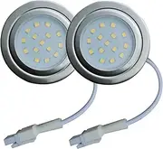 RUEHALF 2-Piece 12V DC 220V 1.5W Exhauster Ventilator Light Bulb 55mm Cut Hole Cooker Range Hood LED Light Mini Vent Light (Color : 12V DC Warm White, Size : No)