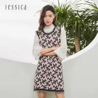 在飛比找Yahoo奇摩購物中心優惠-JESSICA - 典雅提花須邊無袖針織洋裝 222277