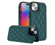 Case for Iphone 15,Pu Leather Wallet Case RFID Blocking Credit Card Slots Kickstand Phone Case-Green