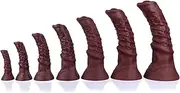 Silicone Horse Dildo Huge Anal Plug 7 Size, Fisting Anal Dilator Monster Horse Animal Dildo Big Penis Masturbator Erotic Anal Toys Men Women(Brown,3XL)