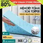 STARRY EUCALYPT Memory Foam Mattress Topper Ventilated Bamboo Underlay 5cm King