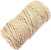 Veemoon 50M Natural Jute Twine Heavy Duty Decorative Rope for DIY Crafts Binding and Garden Projects Twine for Home Decor and Creative Wraps