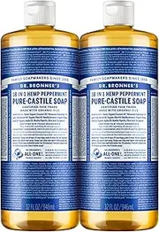 Dr. Bronner's - Liquid Castile Soap 2-Pack - Organic Gentle Skin Care - Peppermint - 2x946ml
