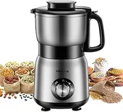 Bear 300g Electric Grain Mill Grinder, 500W High-Speed Food Grain Mill, Stainless Steel Pulverizer Machine with Vacuum Storage Box, for Cereals Dry Grains Coffee Corn Pepper (AU Adapter)