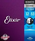 Elixir Strings 11050 Polyweb 80/20 Bronze Acoustic Guitar Strings - .012-.053