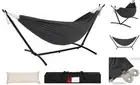 Double Hammock with 9ft Space-Saving Steel Stand Includes Portable Carrying