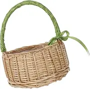 Delicate Mini Wicker Flower Girl Basket With Handle For Weddings Candy And Kids' Storage Unique Wedding Flower Girl Basket