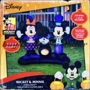 *NEW*RARE* Gemmy-Disney-5' ft Inflatable Mickey Mouse-Minnie-Halloween-Airblown