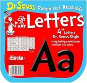 Eureka Back to School Dr. Seuss The Cat in The Hat Black Punch Out Deco Letters Classroom Decorations, 217pc, 4'' H