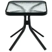 Gymax Coffee Table 18"x18"x18.5" Metal Square Tempered Glass Top Durable Outdoor