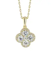 Glaze Jewelry 14K Plated Silver CZ Clover Necklace