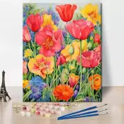 Flowers Paint by Numbers Kit for Adults Paint by Number Kits for Kids on Canvas