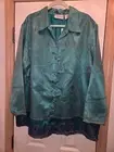 Dressy Sheer/Lined Teal Color/Embroidered Women's Size 22 Blouse by Lemon Grass