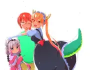 Anime kobayashisan chi no maid dragon girls kanna kamui CCG Gaming Mat Desk