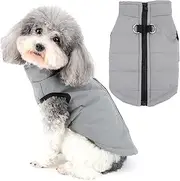 Zunea Dog Jacket Coat for Small Dogs Cats Winter Warm Puppy Clothes with D-Ring for Harness Leash Soft Zipper Jacket Cold Weather Pet Apparel Clothing for Chihuahua Yorkie Gray S