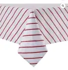 60”X102” Red Striped Tablecloth Metallic Shimmer Candy Cane Peppermint NEW