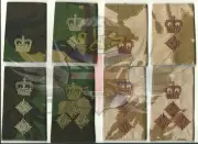 British Army Surplus DPM & DDPM Rank Slide,Major,Lieutenant Colonel,Brigadier