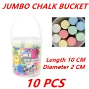 10 x Jumbo Coloured Chalk Chalks School Teaching Board Bucket Colour Drawing Art