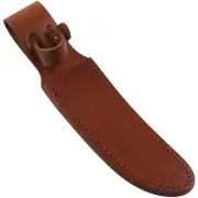 Brown Leather Straight Fixed Blade Knife Sheath 4" to 5" Blade